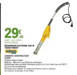 E.Leclerc DÉSHERBEUR ÉLECTRIQUE 1600 W GREEN POWER offre