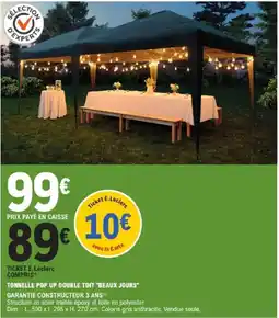 E.Leclerc TONNELLE POP UP DOUBLE TOIT BEAUX JOURS offre