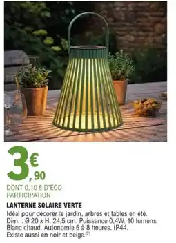 E.Leclerc LANTERNE SOLAIRE VERTE offre