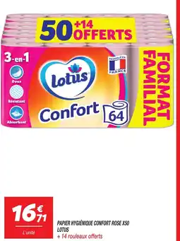 Netto PAPIER HYGIÉNIQUE CONFORT ROSE X50 LOTUS offre