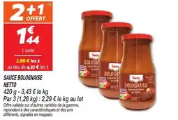 Netto SAUCE BOLOGNAISE NETTO offre
