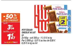 Netto PETIT ÉCOLIER CHOCOLAT AU LAIT LU offre