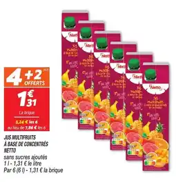 Netto JUS MULTIFRUITS À BASE DE CONCENTRÉS NETTO offre