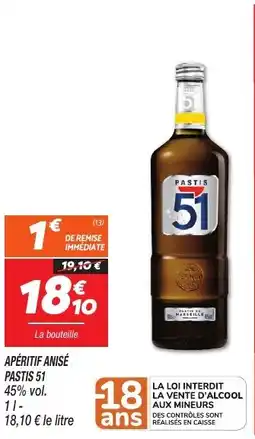 Netto APÉRITIF ANISÉ PASTIS 51 offre