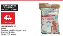 Netto LINGETTES POUR BÉBÉ X72 BAMBINII offre