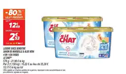 Netto LESSIVE DISCS SENSITIVE SAVON DE MARSEILLE & ALOE VERA 4 EN 1 X35 DOSES LE CHAT offre