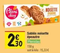 Les Comptoirs de la Bio Pleniday Sablés noisette épeautre offre