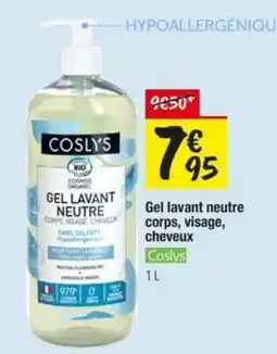 Les Comptoirs de la Bio Coslys Gel lavant neutre corps, visage, cheveux offre