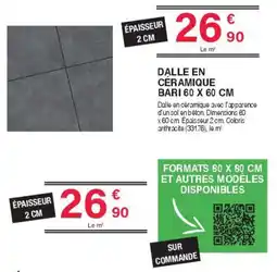Chretien Matériaux Dalle en céramique bari offre