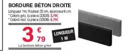 Chretien Matériaux Bordure béton droite offre