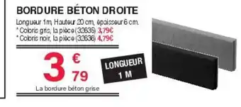 Chretien Matériaux Bordure béton droite offre