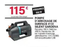 Chretien Matériaux Gardena Pompe d'arrosage de surface 4100 silent offre