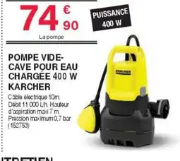 Chretien Matériaux Karcher Pompe vide- cave pour eau chargée 400 w offre