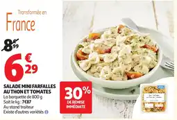 Auchan Salade mini farfalles authon et tomates offre