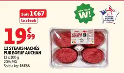 Auchan Auchan 12 steaks hachés pur boeuf offre