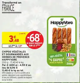 Intermarché Chipos végétales et gourmandes aux herbes de provence happyvore offre