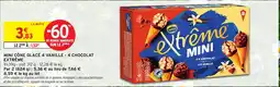 Intermarché Mini cône glacé 4 vanille 4 chocolat extrême offre