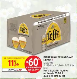 Intermarché Bière blonde d'abbaye leffe offre