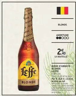Intermarché BIÈRE D'ABBAYE BLONDE LEFFE offre