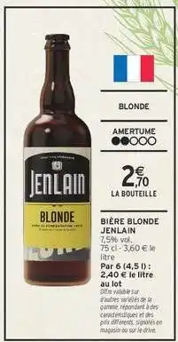 Intermarché Bière Blonde Jenlain offre