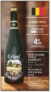 Intermarché BIÈRE BLONDE TRIPLE KARMELIET offre