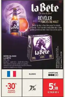 Intermarché Bière Blonde La Bête offre