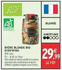 Intermarché BIÈRE BLONDE BIO KISS'WING offre