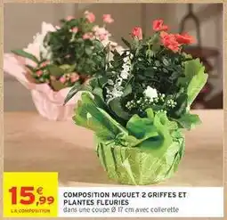 Intermarché COMPOSITION MUGUET 2 GRIFFES ET PLANTES FLEURIES offre