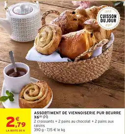 Intermarché Assortiment de viennoiserie pur beurre x6 offre