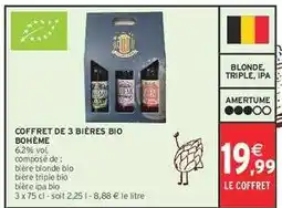 Intermarché COFFRET DE 3 BIÈRES BIO BOHÈME offre
