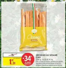 Intermarché GRESSINS AU SÉSAME CIRO offre