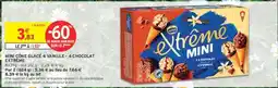 Intermarché MINI CÔNE GLACÉ 4 VANILLE - 4 CHOCOLAT EXTREME offre
