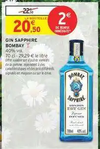 Intermarché GIN SAPPHIRE BOMBAY offre