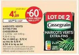Intermarché Haricots Verts Extra-Fins Cassegrain offre