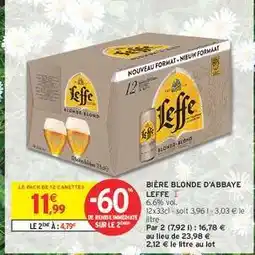 Intermarché Bière blonde d'Abbaye LEFFE offre