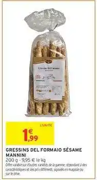 Intermarché GRESSINS DEL FORMAIO SÉSAME MANNINI offre
