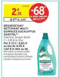 Intermarché Désinfectant Nettoyant Multi-Surfaces Eucalyptus Sanytol offre