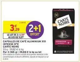Intermarché CAPSULES DE CAFÉ ALUMINIUM X10 INTENSE Nº9 offre