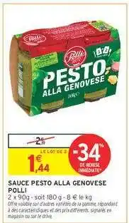 Intermarché SAUCE PESTO ALLA GENOVESE POLLI offre