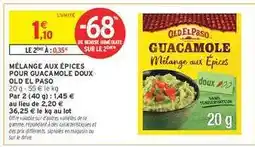 Intermarché Mélange aux épices pour guacamole doux Old El Paso offre