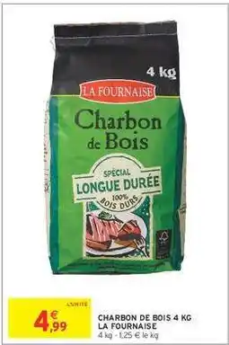 Intermarché CHARBON DE BOIS 4 KG LA FOURNAISE offre