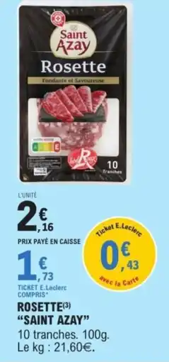 E.Leclerc Rosette saint azay offre