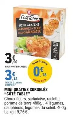 E.Leclerc Mini gratins surgelés côté table offre