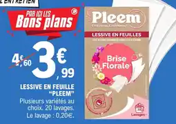 E.Leclerc Lessive en feuille pleem offre