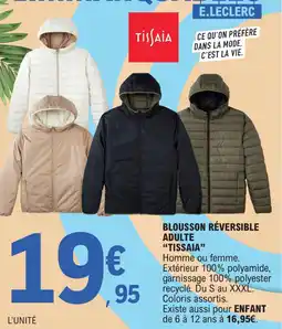 E.Leclerc Blousson réversible adulte tissaia offre