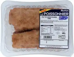 Auchan Auchan 4 filets de colin panés auchan le poissonnier offre