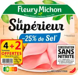 Auchan Fleury michon jambon supérieur réduit en sel fleury michon offre