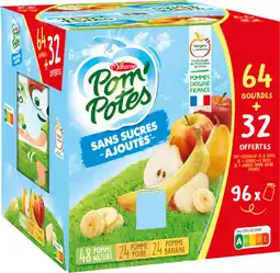 Auchan Pom potes gourdes compote sans sucres ajoutés 5 fruits pom'potes offre