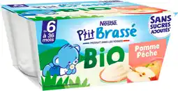 Auchan Nestle p'tit brassé pomme pêche bio nestle offre