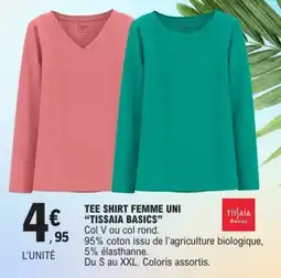 E.Leclerc Tee shirt femme uni tissaia basics offre